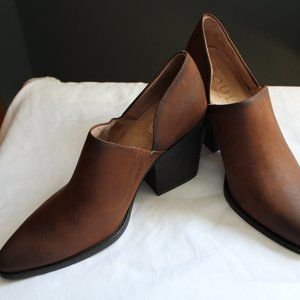 NEW Natural Soul Brown Leather Ankle Booties